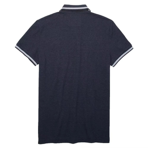 Mens Navy <b>Blue</b> <b>Polo</b> <b>Shirt</b> Short Sleeve Contrast Stripe Collar Cuff Casual Golf Tennis Work Uniform Custom Logo Wholesale Premium - Product Image 2