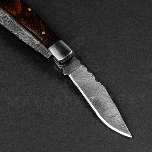 Navaja de Bolsillo Plegable de Acero de Damasco Hecha a Mano con 2 Hojas para Uso Diario - Product Image 3