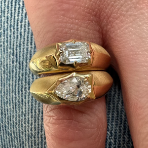 Georgian Cut Down Engagement Ring Vintage Style 2.00 CT Pear Cut Lab Grown Diamond Ring Pear Frankie Envoy Inspired Bridal Ring - Product Image 6