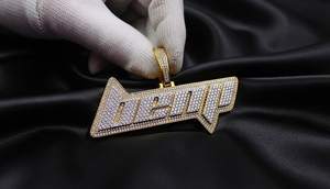 Colgante Personalizado con Letras y Diamantes, Colgante de Hip Hop con Nombre Personalizado, Colgante de Moissanita, Colgante de Plata 925 con Iniciales - Product Image 3