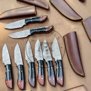 Cuchillo de bolsillo fijo de acero de Damasco, mango de hueso de camello, punta recta, grado industrial, venta al por mayor OEM para caza y camping - Product Image 3