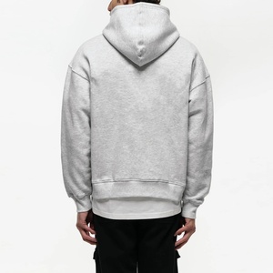 Men's Oversized 100% Cotton Half Zip Velour Eco-Friendly <b>Waterproof</b> Hoodie with Embroidered Logo-Autumn/Winter - Product Image 5