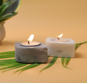 <b>Marble</b> <b>Candle</b> <b>Holder</b> Tealight Stand Oval Shape White Stone Color <b>Holder</b> <b>Marble</b> Tea Light <b>Holder</b> Set - Product Image 5