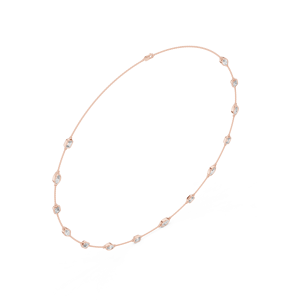 Collar de Cadena de Lujo con Diamantes de Corte Esmeralda Cultivados en Laboratorio y Bisel Aurora en Oro Rosa de 10K - Product Image 2