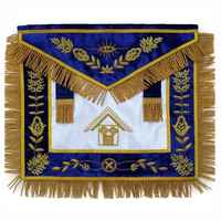 Tablier de Maître de Loge Maçonnique, Tablier de Maître Artisan Maçonnique MM, Sacs de Collier d'Officier, Tablier Maçonnique Bleu