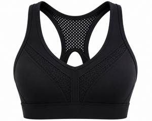 Sujetador deportivo de malla sin costuras con soporte alto y almohadillas extraíbles para mujer, transpirable, de secado rápido, ecológico, para yoga y ropa deportiva. - Product Image 2