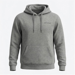 Sweat-shirt à capuche gris pour homme North Approach, coupe classique, en coton French Terry, avec poche avant, décontracté, pour l'automne - Product Image 1
