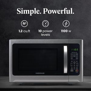 Countertop Microwave 1100 Watts, 1.2 cu ft - Smart Sensor Microwave Oven With LED <b>Lighting</b> & Child Lock - Perfect for Apartments - Product Image 2