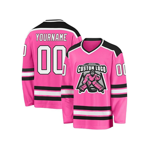 Maillot de hockey sur glace personnalisé à manches longues, uniforme d'équipe, nom et numéro personnalisés, vêtements de sport respirants, fabricant OEM ODM en gros - Product Image 6