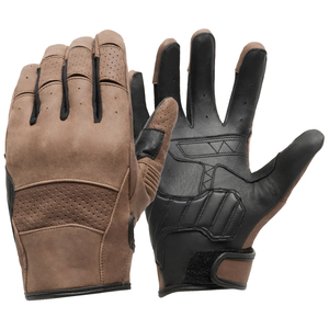 Leather Full Finger Breathable <b>Touchscreen</b> Racing <b>Gloves</b> Polyurethane Buckle Closure Riding Moto Outdoor Use Non Slip Design - Product Image 4