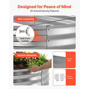 Fioriera Ovale in Metallo Zincato 8x4x1 piedi per Giardino, Senza Fondo, Kit Contenitore per Piante da Esterno, Design Glove Rus, Vasi e Fioriere - Product Image 6