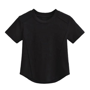 Haute qualité coton Spandex blanc col rond à manches courtes T-shirts pour les femmes en gros Logo personnalisé 2025 - Product Image 3
