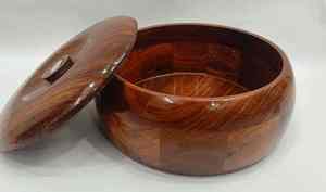 Casserole en bois avec couvercle, récipient de stockage pour roti et chapati |   Vernis écologique non toxique - Finition naturelle - Product Image 5