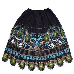 Jupes en jean tendance pour femmes, longueur genou, taille haute, design Guam Micronésie, polyester, fabriqué au Pakistan - Product Image 1