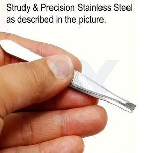 Juego de pinzas multifuncionales para pestañas, 6 uds., pinzas para cejas de acero inoxidable, herramientas para quitar el vello, acero inoxidable - Product Image 3