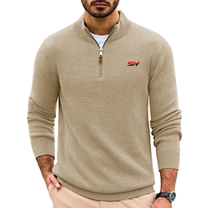 Contemporary Look <b>Men's</b> Sweatshirt High Quality Basic Cotton Blended Outdoor Lightweight Full Sleeve Quarter Zip Up Sweatshirt - Product Image 1