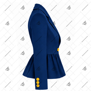 Custom Solid Greek North Carolina A&T State University Clothing Embroidered 100% Cotton Semi Formal Peplum <b>Blazer</b> Coat - Product Image 2