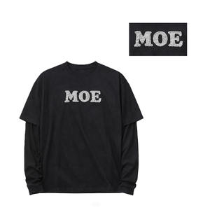 Camisetas de manga larga a capas para hombre, estilo urbano, de algodón, oversize, con bordado de chenilla, para venta al por mayor, producción OEM - Product Image 4