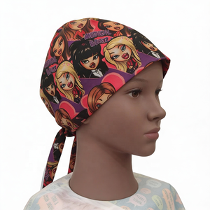 Cappelli da Infermiera con Fodera in Raso, Graziosi Cappelli Rosa per Ragazze, Berretti da Lavoro in Tessuto con Design a Laccio per Donne Infermiere - Product Image 1