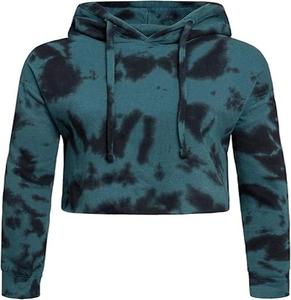 Ensemble court en molleton léger avec sweat à capuche tie-dye et haut long imprimé tie-dye - Product Image 1
