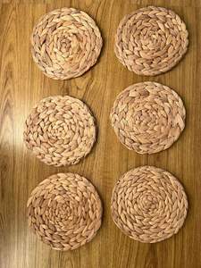 Mantel Individual de jacinto de agua tejido a mano, alfombra decorativa, calidad duradera, estilo hecho a mano, estera artesanal Natural Vintage - Product Image 4