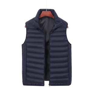 Montane Cotton <b>Gilet</b> <b>Navy</b> <b>Blue</b> Color Stand Collar Outerwear Quilted Packable Vest Warm Adult Unisex - Product Image 1
