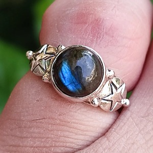 <b>Labradorite</b> Bezel Setting <b>Ring</b> 925 Sterling Silver Handmade Boho Grey Statement Natural Gemstone Wedding Party Jewelry Women - Product Image 4