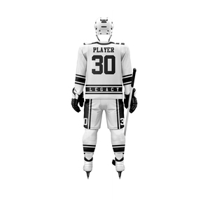 Ensembles de maillots et shorts de hockey sur glace personnalisés pour équipes, uniformes d'entraînement pour hommes adultes, 100 % polyester, séchage rapide, service OEM - Product Image 6