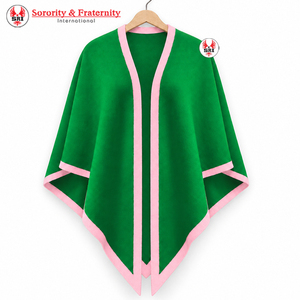 SRI Group Alpha Kapa – Pull décontracté en acrylique pour femme, poncho châle tricoté à carreaux, chaud et doux, avec logo frontal - Product Image 3