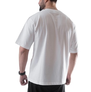 Camiseta Blanca para Hombre, 100% Algodón, Hombros Caídos, Corte Holgado, 250 g/m², Estilo Urbano, Corte Cuadrado - Product Image 4