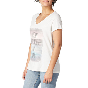 T-shirt décontracté surdimensionné pour <span class=keywords><strong>femme</strong></span>, coupe boyfriend, <span class=keywords><strong>col</strong></span> rond, manches courtes, 100 % coton, nouveau modèle, vente en gros personnalisée - Product Image 3