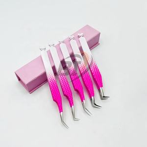 Pince à épiler d'extension de cils en acier inoxydable rose blanc Logo d'impression personnalisé de haute qualité testé à la main Beautivia International - Product Image 5
