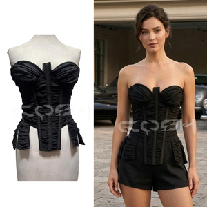Corsé Negro de Moda con Escote Corazón y Ajuste Contorneado sin Tirantes - Product Image 5