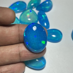 Ópalo Etíope Natural con Patrón de Panal, Corte Ovalado Azul Pryba, Cabujón de Ópalo de Fuego Suelto de Calidad Súper Fina para Fabricación de Joyas - Product Image 3