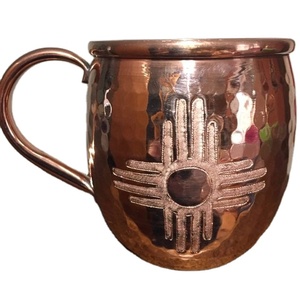 Gobelet en cuivre à trois couches au design moderne avec poignée en laiton chope à bière en métal fini mat pour bar de fête - Product Image 2