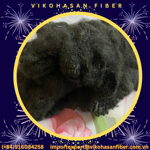 Fibres de polyester recyclées PSF SD, solides et sèches, noires, du fabricant Vikohasan, pour la fabrication de tissus non tissés, de fils de polyester et de géotextiles. - Product Image 2