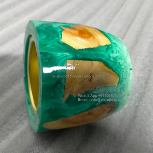 Mubkhar ศิลปะสมัยใหม่สไตล์ bukhoor เตาไม้อีพ็อกซี่เรซินสีเขียวสำหรับบ้านกลิ่นหอมงานแต่งงานของขวัญตกแต่งลวดลาย (พืช) - Product Image 4