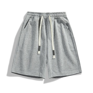 Men's White Cotton Bermuda Shorts Solid Color Drawstring Waist Casual Style with Pockets Breathable Knitted Fabric - Product Image 6