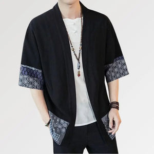 Veste Kimono Japonaise pour Hommes 'Mitsuo' Personnalisez votre logo de marque Vêtements d'été pour hommes Kimono japonais décontracté Streetwear Cardigan Chemise - Product Image 6
