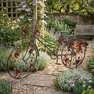 Support à plantes circulaire vintage en fer forgé, 1 niveau, revêtement époxy, support de pot de fleurs de luxe vintage pour décoration de jardin extérieur - Product Image 4
