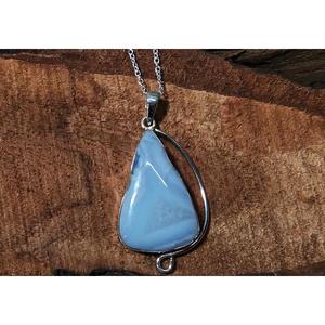 Colgante Ovalado de Ágata Azul Natural con Engaste de Plata de Ley 925, Hecho a Mano, Estilo Bohemia - Product Image 6