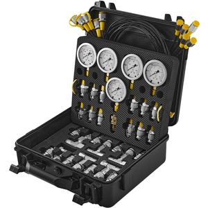 Excavator Hydraulic for Test Kit 5 <b>Gauges</b> 13 Couplings 14 Tee Connectors 5 for Test Hoses-Hydraulic Pressure Tester Common Rail - Product Image 6