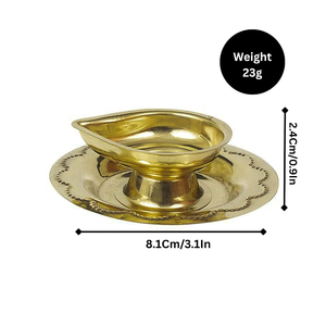 Handcrafted Brass Arti Diya Traditional Ghee <b>Oil</b> <b>Lamp</b> Akhand Jyot Puja <b>Lamp</b> Decorative Brass Prayer Light Home Temple - Product Image 3