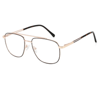 Montures optiques carrées en métal bicolores souples pour hommes, lunettes à double pont, couleurs personnalisées pour marques de lunettes en marque blanche