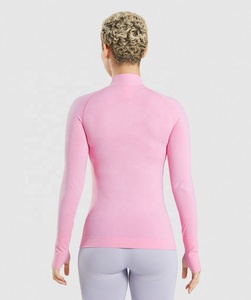 Vestes de course à séchage rapide pour femmes, demi-fermeture éclair, à manches longues, manteau d'entraînement de Fitness en plein air, haut Slim - Product Image 2
