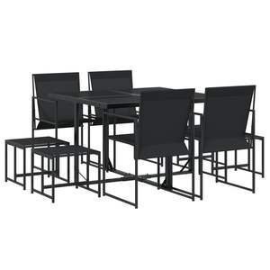 Conjunto de Comedor Plegable Grande para Jardín, Acero con Recubrimiento de Polvo Negro - Product Image 2