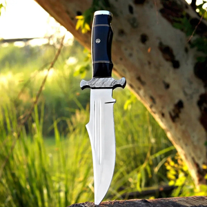 Couteaux de chasse Damas en gros, couteaux à lame fixe faits à la main pour l'extérieur avec matériaux de manche personnalisés et marque privée - Product Image 5