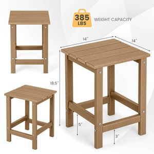 14 Inch <b>Square</b> Outdoor Adirondack <b>Side</b> <b>Table</b> Weather Resistant - Product Image 5