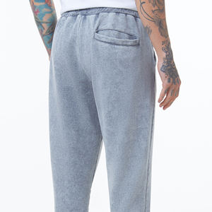 Pantalon de jogging décontracté sur mesure, coupe longue, délavé à l'acide, avec poches, taille mi-haute, style streetwear, pour homme - Product Image 4
