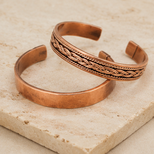 Artisanal Braided <b>Wire</b> Motif Pure Copper Adjustable Wrist Cuff Magnetic Pure Copper Bracelet Exquisite Metal Jewelry - Product Image 1